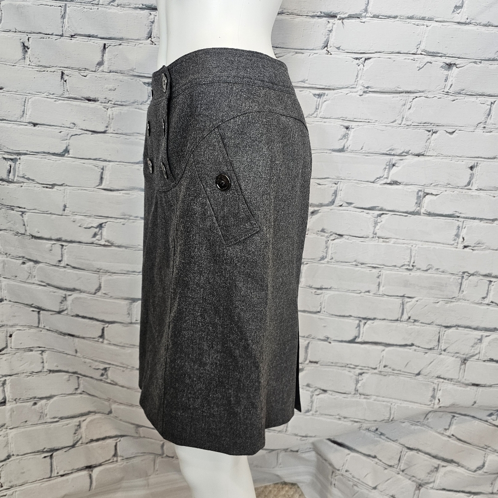 Burberry Gray Wool & Cashmere Pencil Skirt - Picture 2 of 7